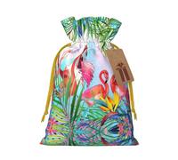 Sac imprimé flamant rose peint avec cordons de serrage, sacs pour emballage cadeau, pour mariage, Pâques, fête de vacances