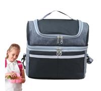 Sac isotherme - 27,5 x 17 x 24 cm, sac à déjeuner spacieux, support thermique en tissu Oxford avec intérieur en film d'aluminium, double fermeture éclair et poignée | Stockage alimentaire portable