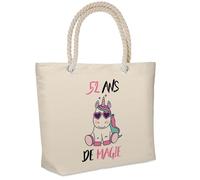 Sac isotherme 52 ans de Magie Cadeau Femme Homme, Anniversaire Noël, Maman Papa | Glacière Souple Idéal pique-nique lunchbag