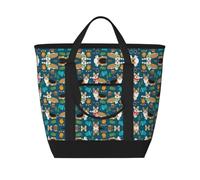 Sac isotherme à motif de chien, sac isotherme étanche avec bandoulière, sac fourre-tout isotherme pliable, réutilisable, courses