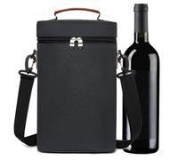 Sac isotherme à vin, fourre-tout pour bouteille de vin | Sac fourre-tout isotherme pour vin, sac isotherme pour 2 bouteilles - Étui de transport étanche, porte-vin Portable avec poignée pour noël et B