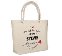 Sac isotherme Bazar d'une Sylvie d'amour | Glacière Souple Anniversaire Femme Fête des Mères Cadeau Mamie Noël Lunch Bag pour Travail Plage Pique-nique