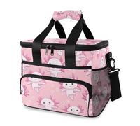 Sac isotherme blanc Axolotl rose isotherme pour pique-nique, plage, camping, voyage, homme et femme