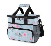 Sac isotherme bleu flamant rose pour vélo, pique-nique, pique-nique, camping, voyage, pour homme et femme