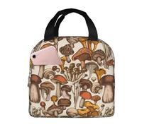 Sac Isotherme Champignons Pleurotes Colorés, Miel, Shiitakes, Cèpes, Chanterelles Petit Panier Repas Fermeture Éclair Grande Capacité Sac À Lunch Isolé, Pour Bureau, Enfants, Plage