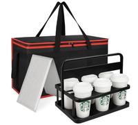 Sac isotherme de livraison de nourriture et de boissons avec fond rigide, sacs à pizza XXXL pour Doordash/Uber Eats, épicerie, restauration, voyage, accessoires chauffants pour porte et tableau de