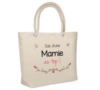 Sac isotherme de plage d'une Mamie au Top | Cadeau Mamie Anniversaire Noël Fête des Grands-Mères Glacière souple Plage Pique-nique