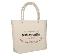 Sac Isotherme de Plage d'une Naturopathe au Top | Cadeau Métier Femme Anniversaire Noël Toile de Coton Grand Sac de Transport & Sport