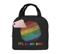 Sac Isotherme Drapeau Lgbt Arc-En-Ciel De La Fierté Gay « C'Est Dans Mon Empreinte Digitale » Sac À Déjeuner Multi-Usages Avec Poignée Portable Panier Repas Isolé, Pour Déjeuner, École, Bureau