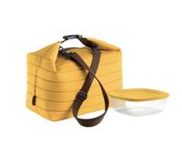 Sac Isotherme Jaune À Bandoulière Et Boîte Hermétique 30 X 30 X 18 Cm