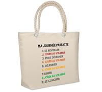 Sac isotherme jouer au scrabble journée parfaite Cadeau Femme Homme, Anniversaire Noël, Maman Papa | Glacière Souple Idéal pique-nique lunchbag