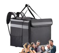 Sac Isotherme Livraison Pizza Grand Format - Conteneur Alimentaire 41×(30-41)×45cm Oxford 600D | Sac À Dos Repas Chaud À Emporter, Conteneur Isotherme Renforcé Pour Restaurants, Randonnée, Camping