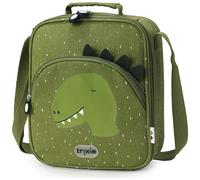 Trixie Sac à déjeuner isotherme avec bandoulière - Poche avant avec fermeture éclair - Porte-nom - Pour enfants à l'école, à la maternelle et à la crèche (M. Dino)
