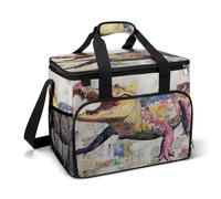 Sac isotherme portable anti-fuites avec bandoulière pour collage de crocodile, journal, graffiti, camping, plage, glacière