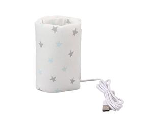 Sac isotherme portable pour chauffe-bouteille USB pour biberon, housse de chauffage de lait réutilisable avec contrôle de la température | Idéal pour les voyages, les voyages en voiture, Étoile