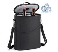 Sac Isotherme Porte Bouteille à Vin Isolé pour 2 Bouteille, Isotherme pour Le Vin, Porte-Bouteilles, Sac à Vin pour 2 Bouteilles pour Cadeaux,Voyage et Dégustation