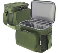 Sac isotherme pour appâts et aliments avec double compartiment principal zippé, poche avant, poches latérales en maille et bandoulière réglable pour camping, randonnée, pêche à la carpe NGT