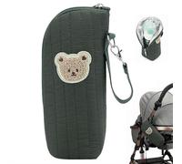 Sac isotherme pour biberon, sac portable pour biberons, sac isotherme pour garder au chaud, pochette de transport pour poussette, rangement de bouteilles en plein air, Vert, 1pcs, Classique