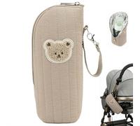 Sac isotherme pour biberon, sac portable pour biberons, sac isotherme pour garder au chaud, pochette de transport pour poussette, rangement de bouteilles en plein air, marron, 1pcs, Classique