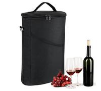 Sac isotherme pour bouteille de vin - Système de transport isotherme de qualité supérieure pour 2 bouteilles, technologie avancée de conception de poche isolante étanche, poignée confortable et