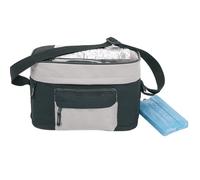 Sac isotherme pour guidon de vélo avec compartiment principal zippé, poche avant zippée, sangles de fixation à l'arrière, bandoulière réglable, housse de pluie intégrée, compartiment transparent pour