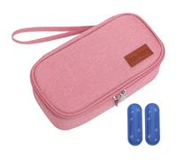 Sac Isotherme pour Lait Maternel avec 2 Blocs de Glace isolés en Tissu Oxford avec lanière et Fermeture à glissière étanche, Sac Portable 8, 3 x 4, 3 x 2, 6 Pouces