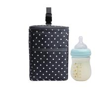 Sac isotherme pour lait maternel : refroidisseur de voyage compact pour bouteilles, porte-lait maternel à double bouteille | Sac de rangement pour biberon avec sac de glace pa, noir, Consulte la