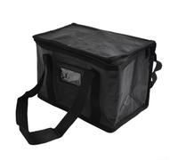 Sac isotherme pour livraison de repas avec tissu Oxford crypté pour double fermeture éclair Insert en feuille d'aluminium Noir 16 L 28 L 50 L pour pizza (16 L)