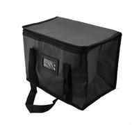 Sac isotherme pour livraison de repas avec tissu Oxford crypté pour double fermeture éclair Insert en feuille d'aluminium Noir 16 L 28 L 50 L pour pizza (28 L)