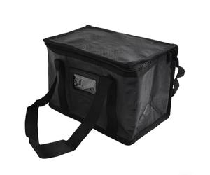 Sac isotherme pour livraison de repas avec tissu Oxford crypté pour double fermeture éclair Insert en feuille d'aluminium Noir 16 L 28 L 50 L pour pizza (16 L)