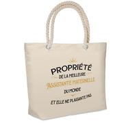 Sac isotherme Propriété de la Meilleure Assistante maternelle Cadeau collègue femme, retraite secret santa | Glacière Souple Idéal pique-nique lunchbag idée originale métier