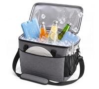 Sac Isotherme Relaxdays, 20 litres, étanche, 2 poignées et Une Sangle, Gris