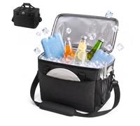 Sac Isotherme Relaxdays, 20 litres, étanche, 2 poignées et Une Sangle, Noir