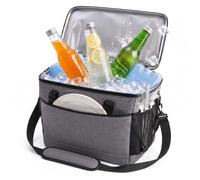 Sac Isotherme Relaxdays, 30 litres, étanche, 2 poignées et Une Sangle, Gris