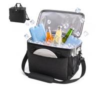 Sac Isotherme Relaxdays, 40 litres, étanche, 2 poignées et Une Sangle, Noir