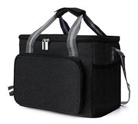 Sac Isotherme Repas 15L, Glaciere Souple Isotherme pour Femme Homme Enfant, Lunch Bag pour Bureau, École, Pique-Nique, Noir