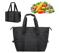 Sac Isotherme Repas, 15L Sac Glacière Souple, Grande Capacité Sac Repas Sac de Livraison Isolé Pliable pour Déjeuner, Travail, Ecole, Plage, Pique Nique - 47×29×30 cm