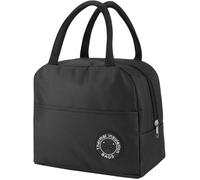 Sac Isotherme Repas, 5.5 L Lunch Bog avec Feuille d'Aluminium Isolée, Petit Panier Repas Étanche Mini Sac à Lunch Isolé（Noir）