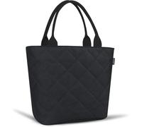 Sac Isotherme Repas 9l Lunch Bag En Doublure Étanche Sac À Main Fourre-Tout Isolé Pour Femmes Filles, Sac De Déjeuner Pour Travail Boulot Pique-Nique Camping, Carré & Noir.[G430]