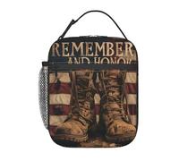 Sac Isotherme Repas Drapeau américain - Souvenirs et honneurs militaires Portable Sac Lunch Box Anti-fuite Sacs Lunch Isotherme pour L'école Travail Voyage