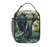 Sac Isotherme Repas Elephant In The Forests Lunch Bag Étanchéité Sac Repas Réutilisable Panier Repas Pour Bureau Plage Homme Femme