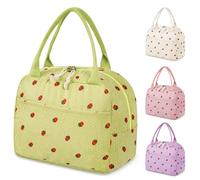 Sac Isotherme Repas Femme, Lunch Bag Isotherme Souple et Pliable, Sac Repas Avec Doublure Etanche, Lunch Box Pratique pour Étudian/Bureau/Pique-nique (Vert)