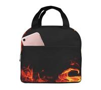 Sac Isotherme Repas Flamme Feu Enfer Sac à Déjeuner Portable Lunch Bag Cooler Box pour Femme Homme Enfant École Bureau
