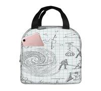 Sac Isotherme Repas Formule Mathématiques Physique Sciences Sac à Déjeuner Portable Lunch Bag Cooler Box pour Femme Homme Enfant École Bureau