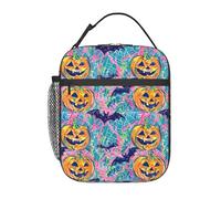 Sac Isotherme Repas Halloween Pumpkin Head Bat Panier Repas Isotherme Sac Repas Durable Lunch Box Pour Plage Pique-Nique Étudian
