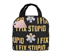 Sac Isotherme Repas Je Répare Les Ambulanciers Stupides Sac À Lunch Étanche Réutilisable Fermeture Éclair Fourre-Tout, Pour Plage, Travail, Adultes, Bureau, 20x22cm