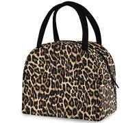 Sac Isotherme Repas Léopard Vintage Sac-Glacière Cooler Bag Femmes Petit Panier Repas Multi-Usages Sac À Pique-Nique, Pour Déjeuner, Pique-Nique, Plage