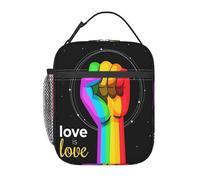 Sac Isotherme Repas Lgbt Pride Rainbow Gay Raised A Fist Love Is Love Panier Repas Réutilisable Lunch Box Léger Lunch Bag Pour Homme Femme Plage Étudian