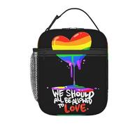 Sac Isotherme Repas Lgbt Rainbow Gay Pride Flag We Should All Be Allowed To Love Lunch Bag Durable Lunch Box Léger Boîte À Déjeuner Pour Homme Femme Plage Étudian