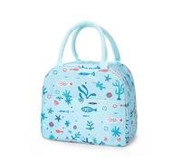 Sac Isotherme Repas Sac à lunch avec poignée, sac isotherme for femmes et enfants, boîte à lunch, pique-nique, voyage, stockage portable des aliments, sac isotherme for petit-déjeuner(Blue Fish)